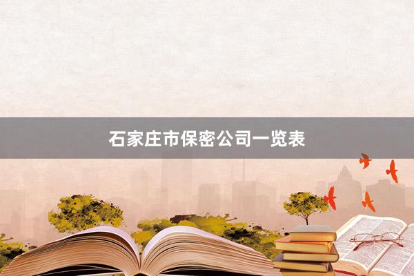 石家庄市保密公司一览表